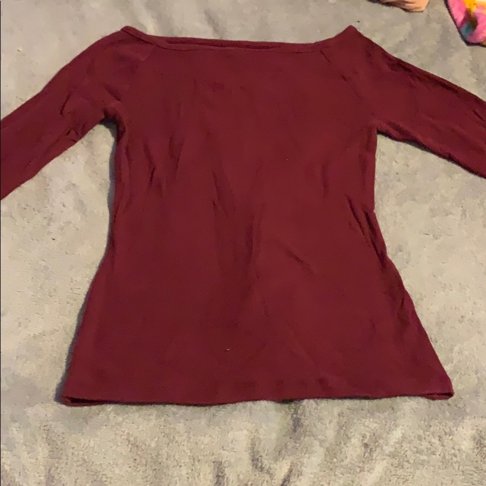 Off the shoulder Maroon shirt